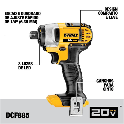 Kit Parafusadeira Impacto 1/2 Dwalt Dck222d2t C/ 2 Baterias