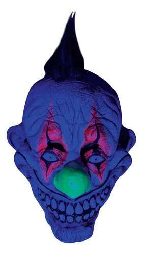 Máscara Payaso Loco Prankster Efecto Neón Terror Halloween Blanco