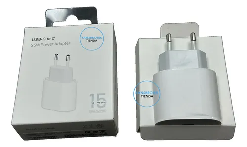 Cargador Rápido Para Iphone 16e Ficha Pd Usb C Blanco Y Gris
