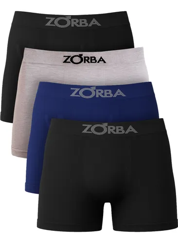 Kit Com 4 Cuecas Boxer Algodão Sem Costura Masculino Zorba