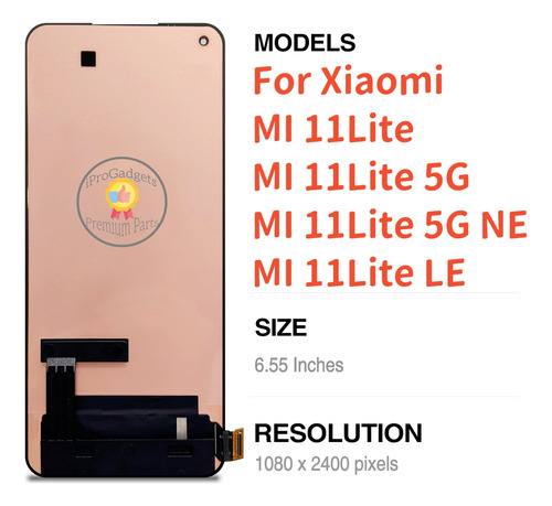 Compatível Tela De Toque Amoled Para Mi 11 Lite M2101k9ag