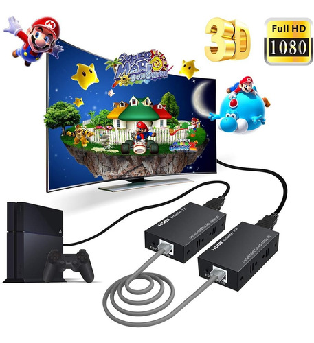 Extensor Video Hdtv Hasta 60 Mts Rj45 Por Cable Utp Activo