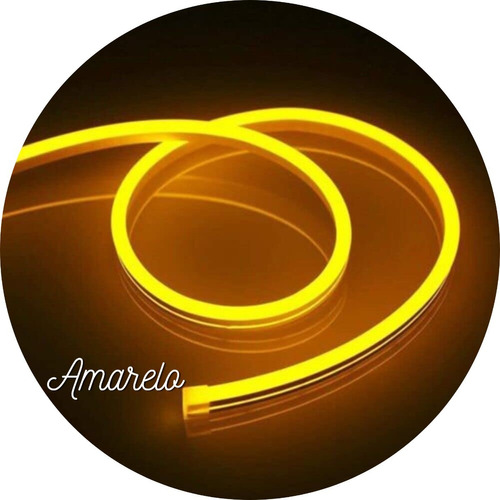 5 Mts Fita De Led Neon Amarelo Flex 12v Alto Brilho + Fonte