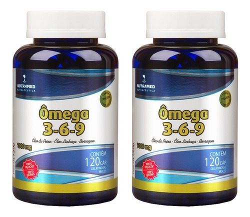 2 Potes Omega 3 6 9 (240 Cáps) 1000mg Envío Gratis!! 