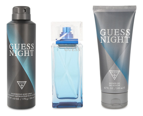Set Guess Nigth Pour Homme 3pz 100ml Edt Spray