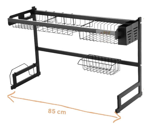Imagen 1 de 10 de Escurridor Seca Platos Bacha Aluminio Inoxidable Organizador