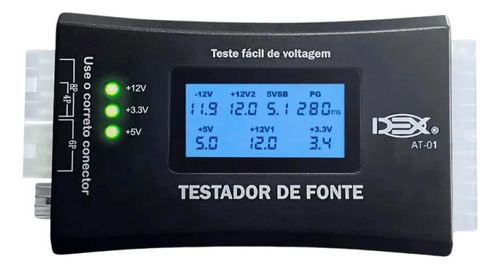 Testador Fonte Digital Lcd Alimentação Atx 20/24 Pinos Sata