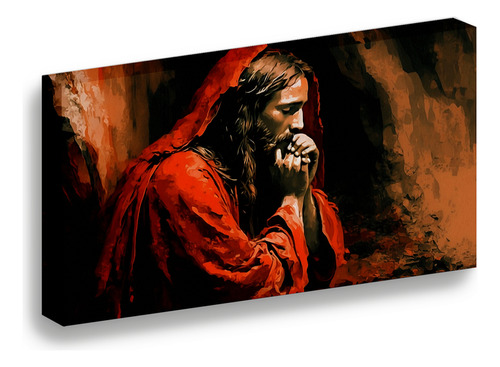 Cuadro Lienzo Canvas Cristo Capa Roja Sala Comedor 30*40cm