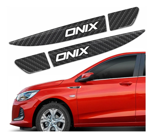 Adesivo Aplique Compatível Chevrolet Onix Resinado Cor Cinza