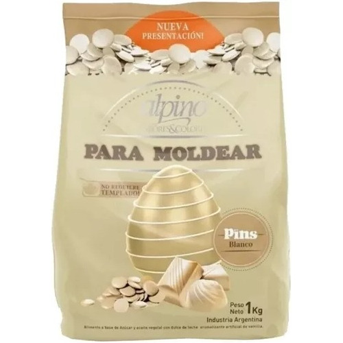 Chocolate Para Moldear Alpino Lodiser Pins 1kg | Blanco