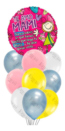 Arreglo Globos Te Amo Mami Fulanitos - Calidad Helio