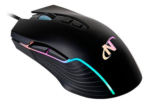 Mouse Gamer Nisuta Ns-mogz6 Programable 7d Led Rgb 7200 Dpi Color Negro