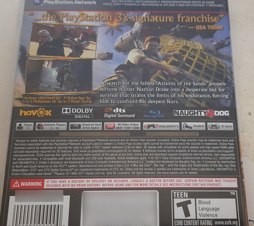 Uncharted 3: Drake's Deception Ps3 Físico Completo (Usado)