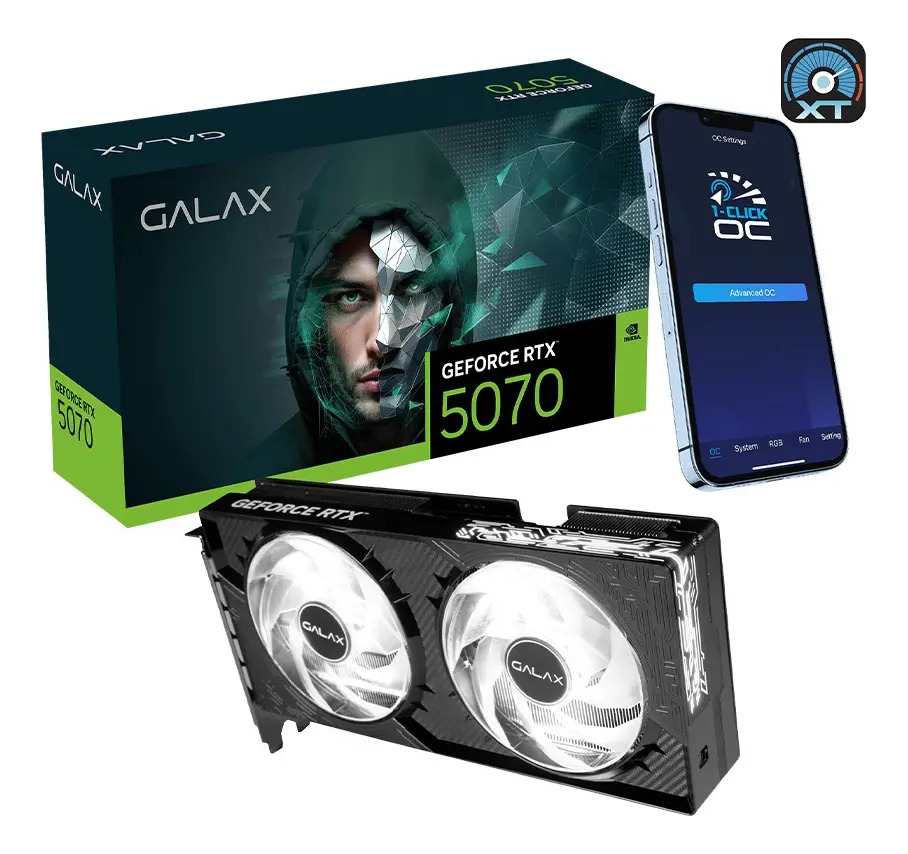 Placa de Vídeo Galax RTX 5070 12GB GDDR7 6144 Núcleos 2K