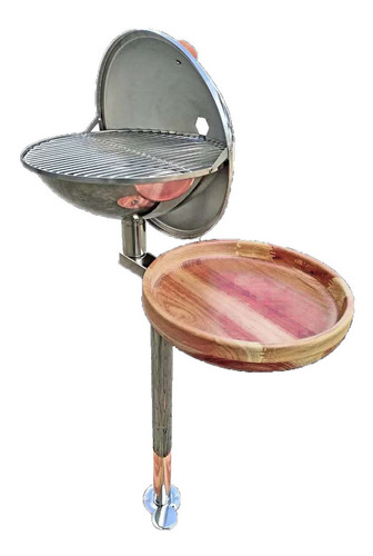 Imagem 2 de 5 de Churrasqueira Náutica Inox Alto Brilho Lancha Barco T38vo