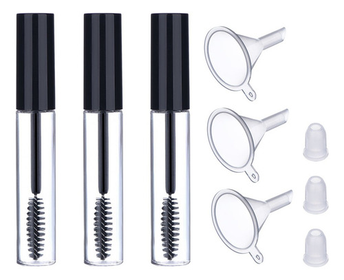 Tubo De Rímel Vacío Recargable, 3 Unidades, 10 Ml, Crema Par