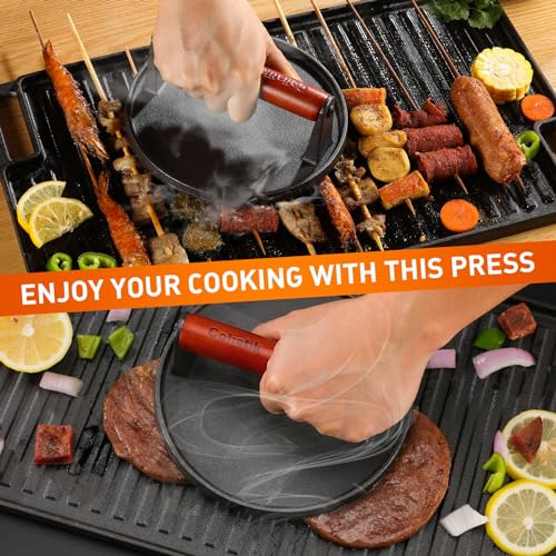 Kit De Aplastamiento Burger Press 7.08 Round Heavy De Hierro