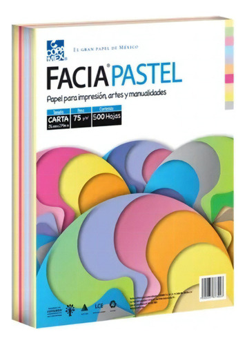Papel Facia Pastel Mix Carta Paquete Con 500 Hojas