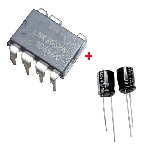 Imagem 1 de 7 de Kit 4 Ci Lnk306pn + 8 Capacitores 4,7uf 450v