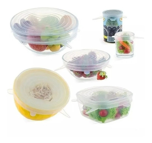 Tapas De Silicona X6 Reutilizables Moderno Cocina Bowls 