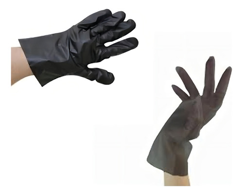 Luvas descartáveis Vabene Viniflex cor preto tamanho M de elastômero termoplástico em kit de 10 x 100 unidades