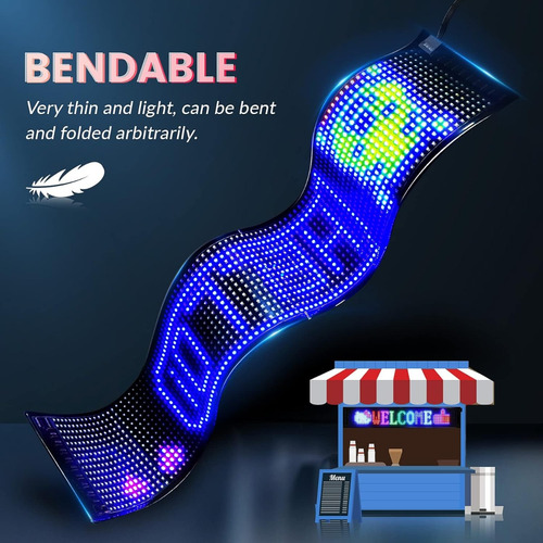 Letrero Led Luminoso Programable Bluetooth Publicidad70x13cm
