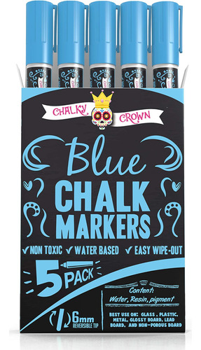 Marcadores Chalky Crown Set 5 U Azul