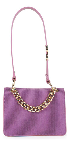 Bolsa Briefcase Cloe Para Mujer Suede Detalle Cadena Color Violeta