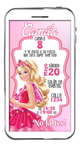 Invitación Digital Barbie #2 Tarjeta Digital