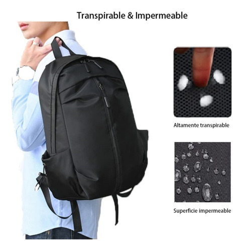Mochila Para Hombre Portátil 35l Gran Capacidad Mochila Antirrobo Hombre Con Puertos Usb Compartimento Múltiple Mochila De Viaje Nylon Impermeable