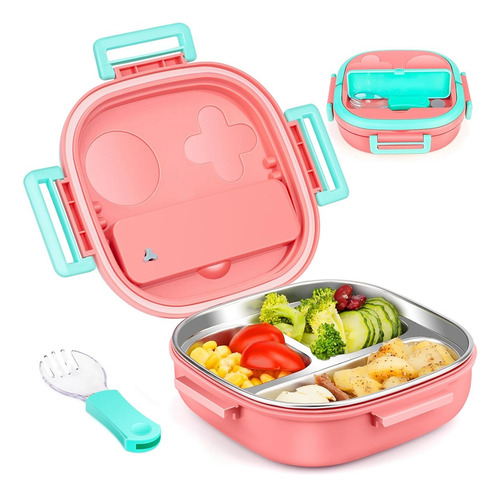 Caja Bento Infantil De Acero Inoxidable, A Prueba De Fugas,