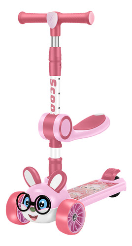 Patinete Infantil Ajustable 4 Alturas Con Ruedas Brillantes