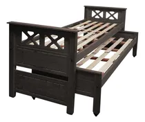 Comprar Cama Carro 1 Plaza 80x190 Con Tablero Doble Madera Pino Color Nogal