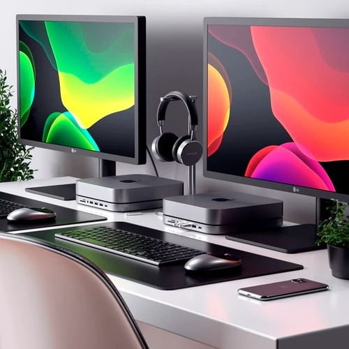 Imagen 2 de 10 de Hub Stand P/mac Mini Usb-a Usb-c Jack 3.5 Sd Satechi Caba