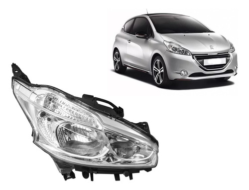 Optica Peugeot 208 2013 2014 2015 2016 Sin Led Derecha