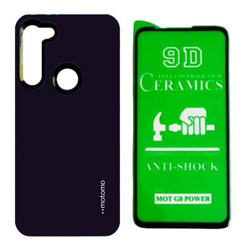 Estuche Antichoque Motorola Moto G8 Power + Vidrio Cerámico