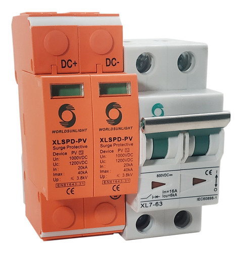String Box Solar - Disjuntor Dc 16a 800v Dps 40ka 1e-1s Ip65