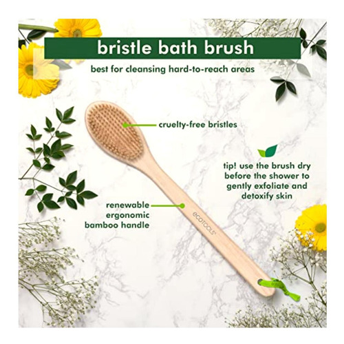 Ecotools, Bristle Bath Brush, Cepillo Para Baño, Cerdas