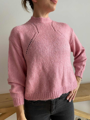 Sweater Rosa De Lana Mango Maria Cher Xs