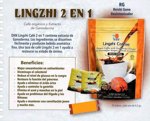 Café Lingzhi 2 En 1 Dxn - 90g (20 Sobres) Café