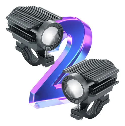 Kit 2 Farol Led Moto Quadriciclo Três Cores Auxiliar Neblina