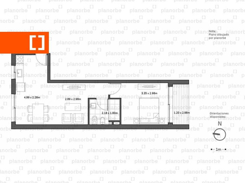 Venta De Apartamento Obra Construcción 1 Dormitorio En Pocitos Nuevo, Garden Plaza Unidad 405