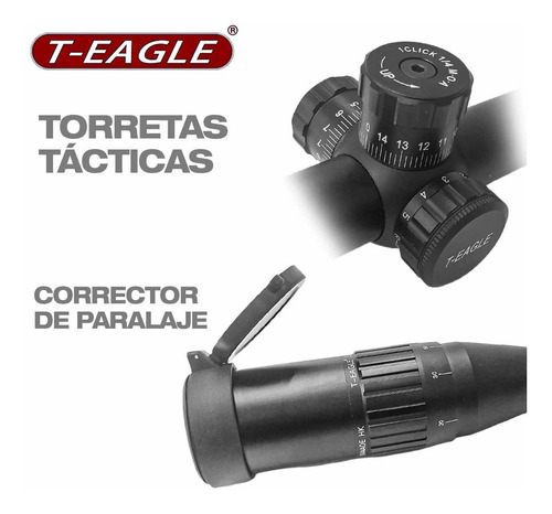 Imagen 6 de 10 de Mira Telescópica Táctica 4-16x44 Aoe Paralaje Ret Iluminado