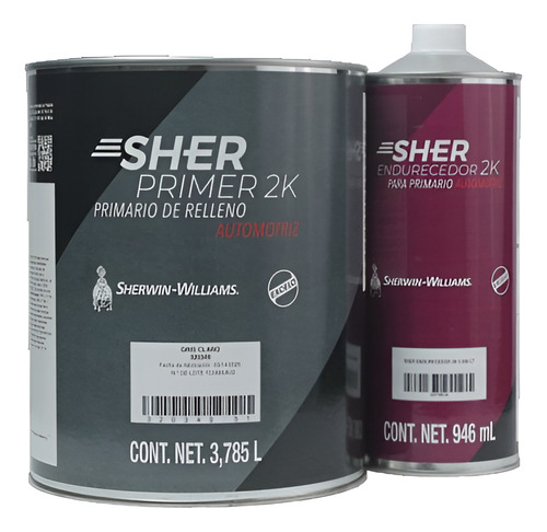 Sher Primer 2k Kit 4.731l Gris Claro
