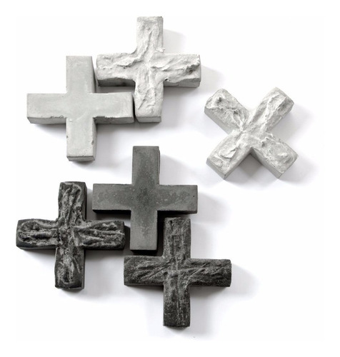 Imagen 2 de 5 de Figuras Cemento Equis X 3 Geometricas Concreto Minimalista