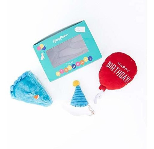 Kit De Juguetes Para Perro Cajita De Cumpleaños Azul