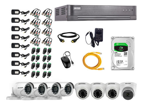 Cámaras Vigilancia Kit 8 Hikvision Full Hd 2tb + Microfono