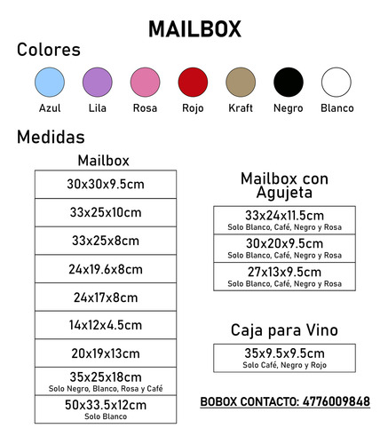 10 Mailbox 33x25x10 Caja De Envíos Color Doble Negro Gr-2