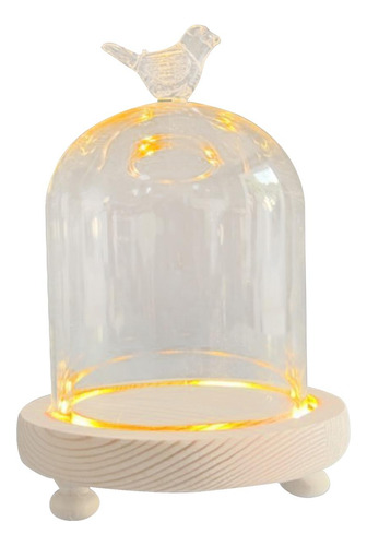 Cristal Transparente Cloche Dome Showcase 9x11cm Pájaro