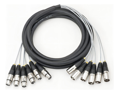 Cabo Xlr Do 6 Xlr Fêmeas Em 6 Xlr Machos Cabos Aquarius Mc06x45 Preto Do 45m